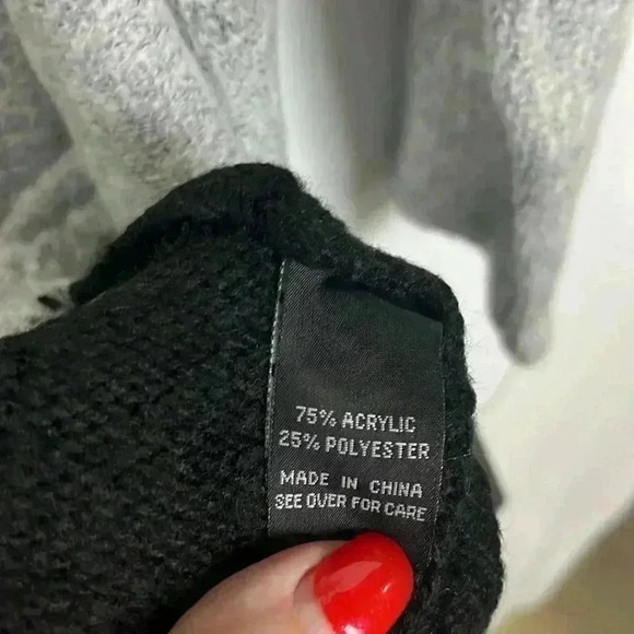 Fortune & Ivy Womens Cardigan Black Gray White S Cable Design Open Front New - Picture 6 of 12